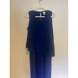 Chicos Women’s Angled Knit Jumpsuit Navy Blue Size 1 Wedding, Event